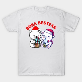 Christmas Boba bear cute bear loves Boba tea T-Shirt